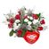 Ты мое сердце!. Корзина красных и белых роз - прекрасный романтический подарок, сочетающий в себе нежность и страсть. 