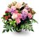 Вероника. В этом нежном букете розово-сиреневой гаммы сочетаются розы, гвоздики, альстромерии и хризантемы.