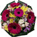 Румба. Плотный, насыщенный круглый букет из гербер, хризантемам, кустовых роз и альстромерий.. Германия