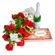 Для нее. Этот набор, состоящий из букета роз и хризантем с зеленью, шампанского и коробки конфет - отличный способ передать ваши поздравления или признание в любви.. ЮАР