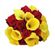 Осенний блюз. Этот яркий букет из роз и калл в желтых и красных тонах - прекрасный и душевный подарок.. Болгария