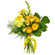 Желтый букет из роз и хризантем